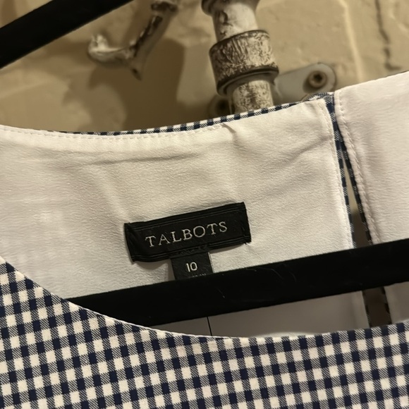 Talbots peplum blouse lined tank top sleeveless size 10 NEW stretch gingham - Picture 2 of 5